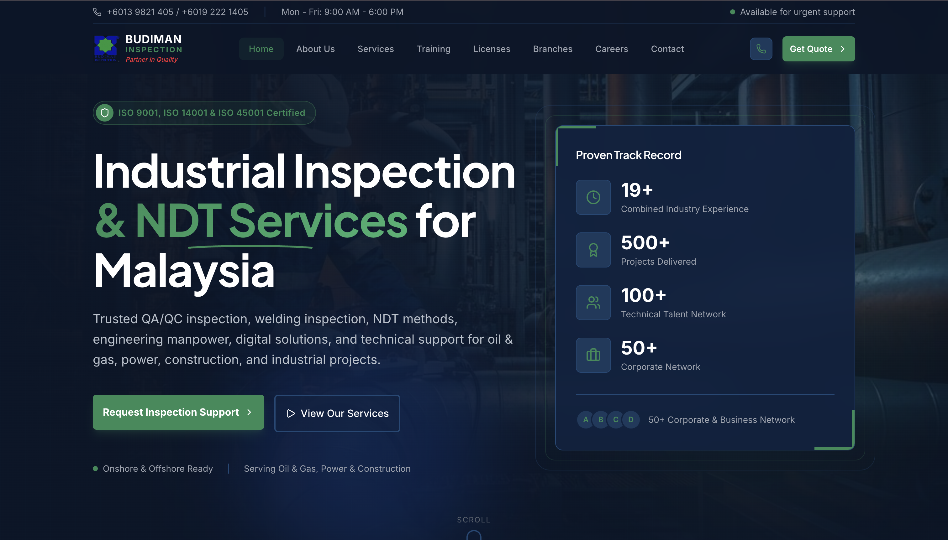 Budiman Inspection website preview